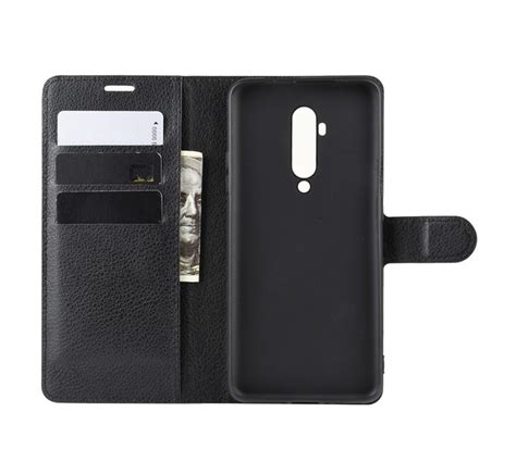 Fabric texture deer patterned letter slim matte back case compatible brand: OPPRO OnePlus 7T Pro Wallet Flip Case Zwart