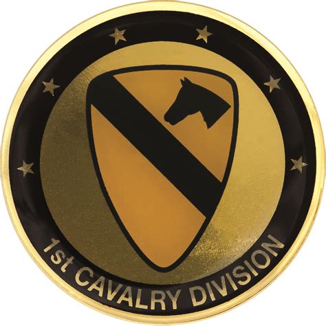 1st Cavalry Division Stock Coin With Domed Enamel Us Military