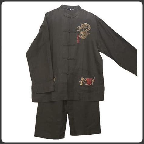 Traditional Chinese Embroidered Linen Kung Fu Suit