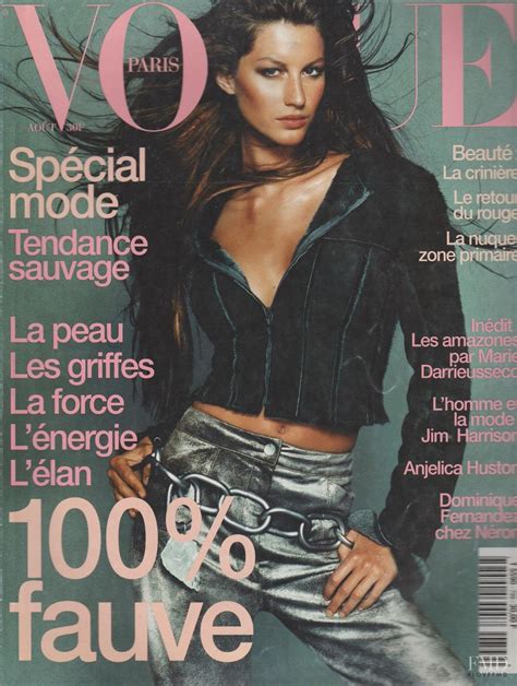 Cover Of Vogue Paris With Gisele Bundchen August Id