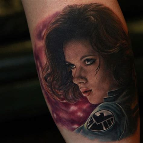 Black Widow Tattoo Avengers Tatuaje De Viuda Negra Marvel Viuda
