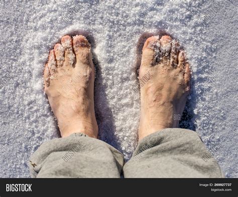 Mens Bare Feet Snow Image And Photo Free Trial Bigstock
