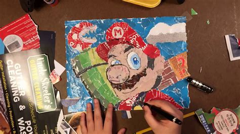 How To Make Mario Collage By 8 Years Old Tearing Art Youtube