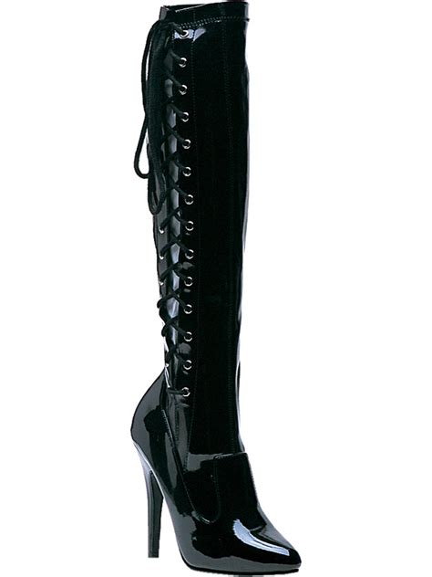 Summitfashions Womens Sexy Black Boots 5 Inch Heels Knee High Boot