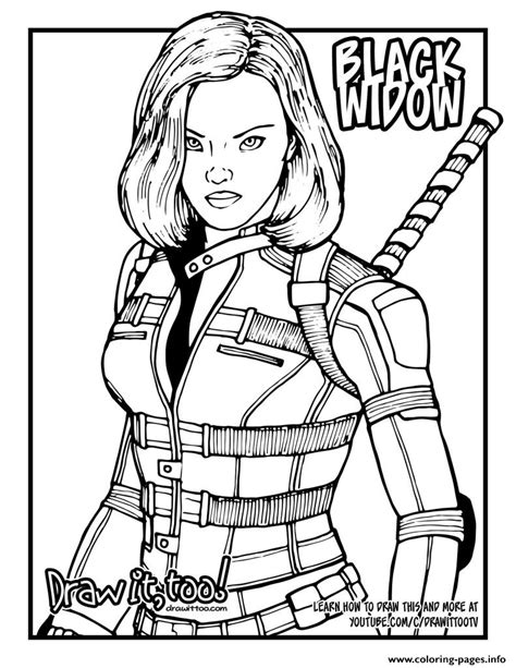 Marvel Avengers Black Widow Printable Coloring Page In Avengers