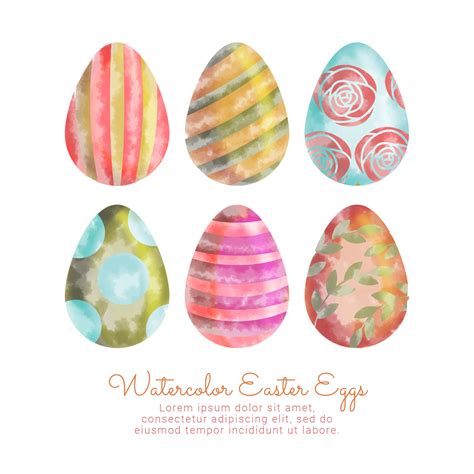 Vector Watercolor Easter Eggs 203160 Vector Art At Vecteezy