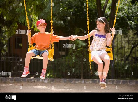 Children In Playground Stock Photo Alamy