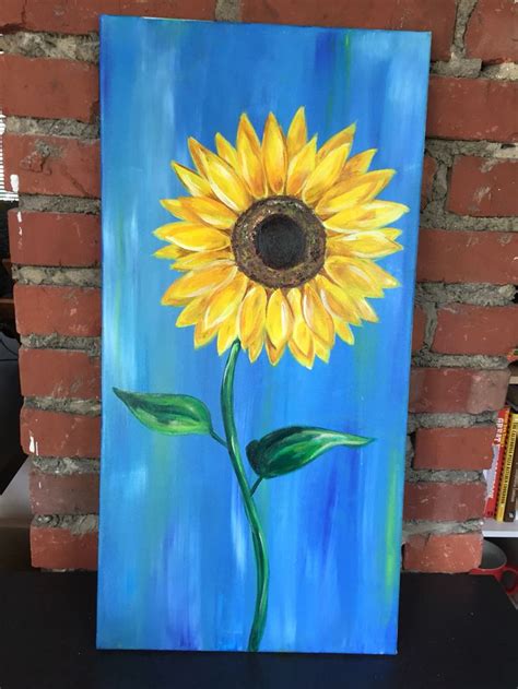 Sunflower Acrylic Painting Canvas Painting Tutorials Flower Art