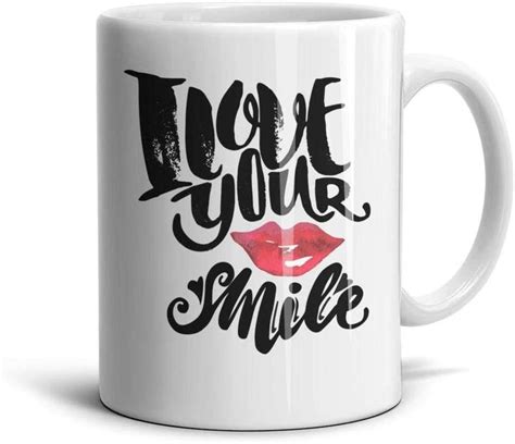 Fsvda Tea Mugs 11oz I Love Your Smile Handle Drinks Cup Home And Kitchen
