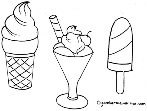 Gambar Mewarnai Ice Cream Mewarnai Gambar 14 Drawing