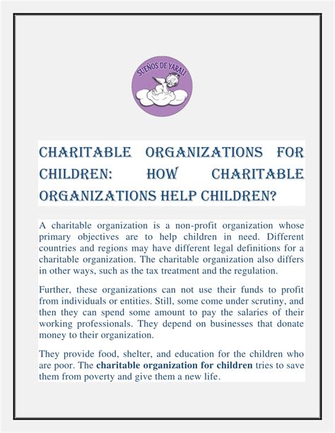 Ppt Charitable Organizations For Children How Charitable
