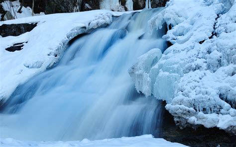 Wallpaper Waterfall Snow Winter Ice Stream Freezing Weather