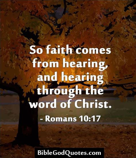 So Faith Comes From Hearing And Hearing Through The Word Of Christ Romans Click Here