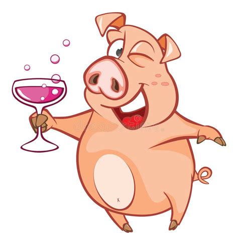 Ilustra O De Um Porco Bonito Personagem De Banda Desenhada Ilustra O