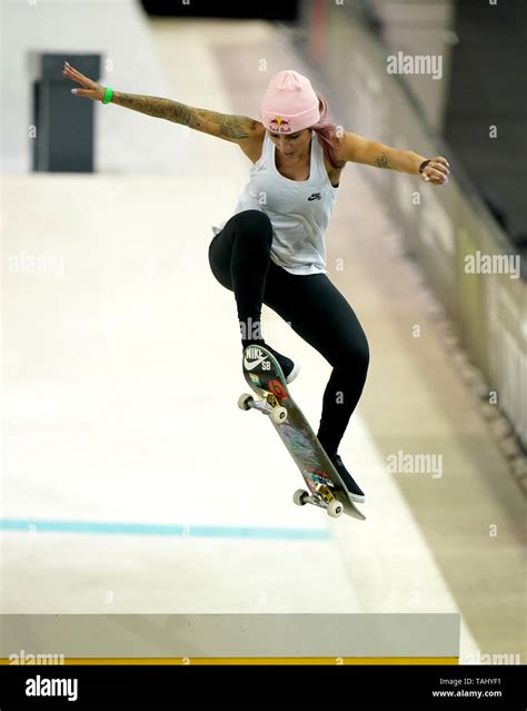leticia bufoni during the women s semi final heats during the street league skateboarding world