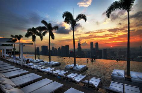 Marina Bay Sands Infinity Pool Singapore Rooftop Pool Beautiful