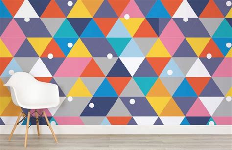colourful geometry wallpaper mural hovia uk mural wallpaper mural geometric wallpaper