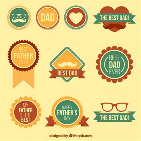 Free Vector Collection Of Vintage Fathers Day Sticker