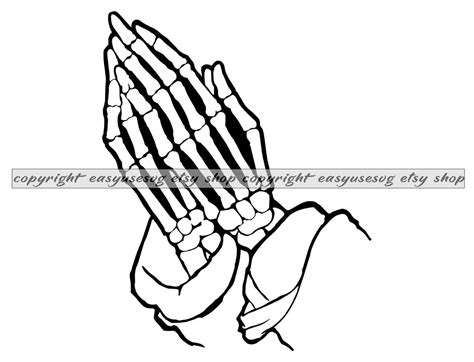 Praying Skeleton Hand SVG Praying Skeleton SVG Praying Etsy