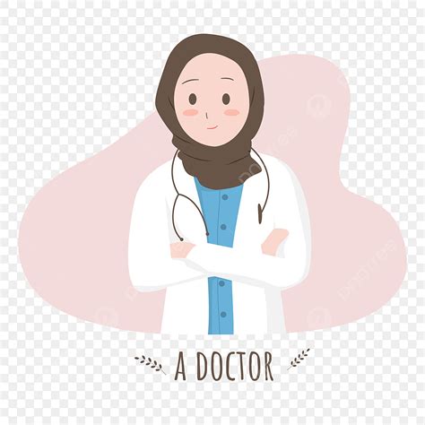 Hijab Muslim Girl Vector Design Images Cute Muslim Doctor Wearing