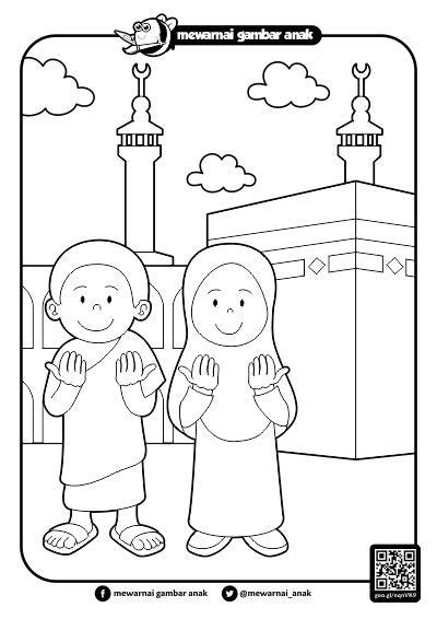 Mewarnai Gambar Kartun Islami Belajar Mengetik Imagesee