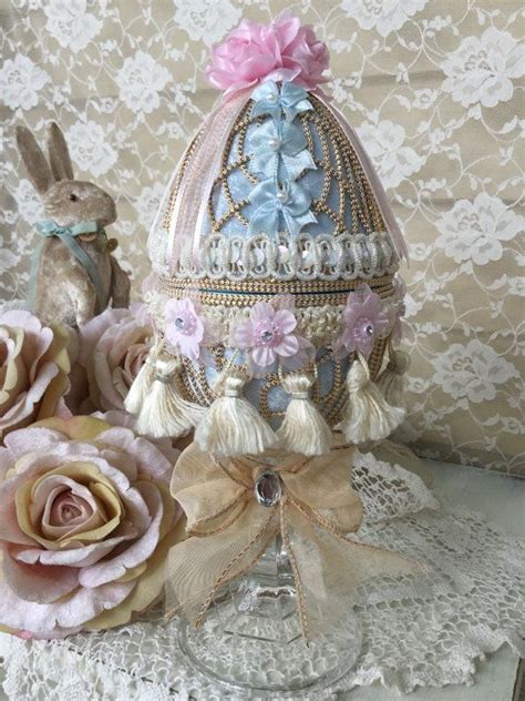 Victorian Velvet Easter Egg Ornament Shabby Chic Door Fannypippin
