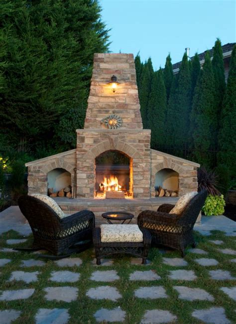 Warm And Cozy Outdoor Fireplace Designs