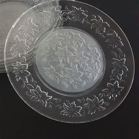 Princess House Fantasia 10 Dinner Plate Set Of 6 Clear And Frosted Glass