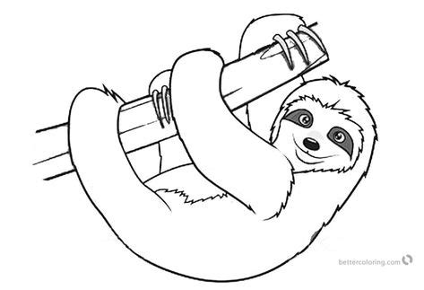 Push pack to pdf button and download pdf coloring book for free. Sloth Coloring Pages Realistic Three Toed Sloth (With ...
