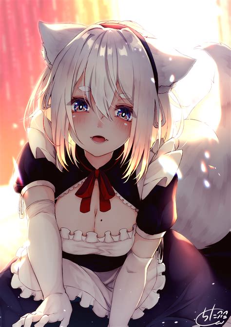 White Hair Anime Girl Maid Anime Wallpaper Hd