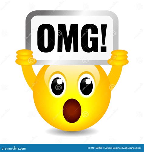 Surprised Emoji Cartoon With Omg Sign Stock Vector Illustration Of
