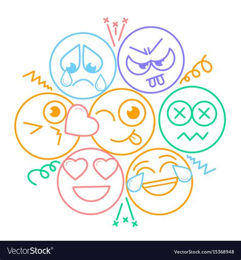Icon With Smiles And Emotions Royalty Free Vector Image