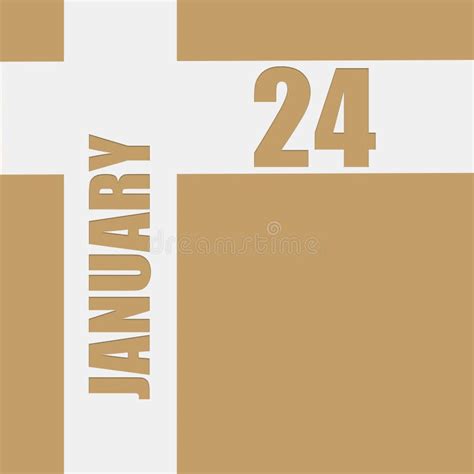 January 24 24th Day Of Month Calendar Date Stock Illustration