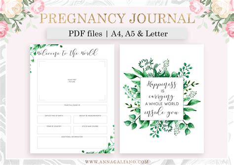 Pregnancy Journal Printable Pregnancy Planner Mommy To Be T