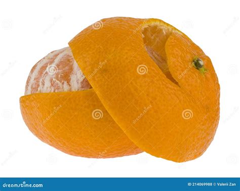 Peeled Orange Isolated On A White Background Close Up Stock Photo