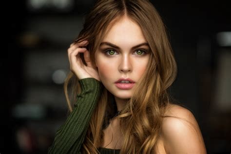 Free Download Hd Wallpaper Women Anastasia Scheglova Green Eyes Blonde Model Face