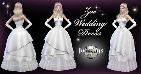 Sims 4 Ccs The Best Weddingdress By Jomsims Sims 4 Wedding Dress