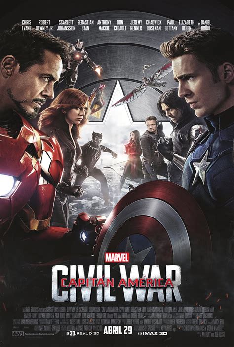 Marvel Spoiler Oficial Capitán América Civil War Poster Internacional