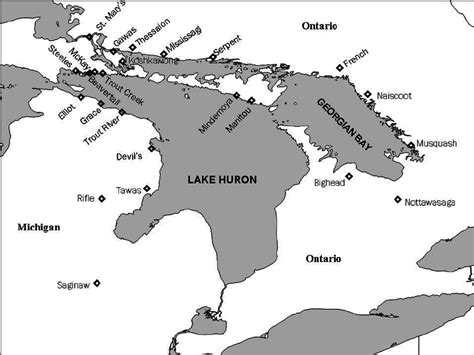 Map Of Lake Huron Water And Sediment Sampling Stations During 2005 