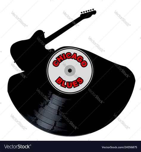 Chicago Blues Music Silhouette Record Royalty Free Vector