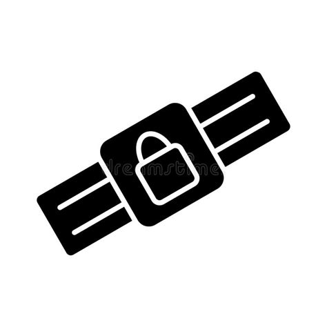 Safety Belt Icon Outline Black Pictogram On White Background Vector