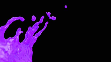 Purple Paint Splash In Slow Motion Alpha Channel Included Full Hd