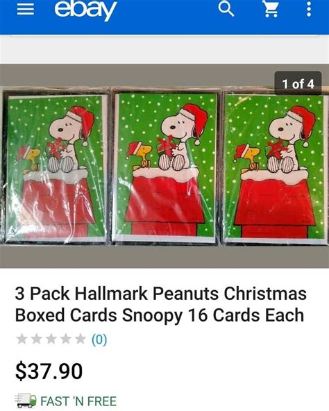 3 Pack Hallmark Peanuts Snoopy Christmas 🌲boxed Cards 16 Each 48