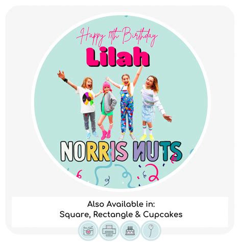 Norris Nuts Themed Cake Topper Round Square Rectangle And Cupcake