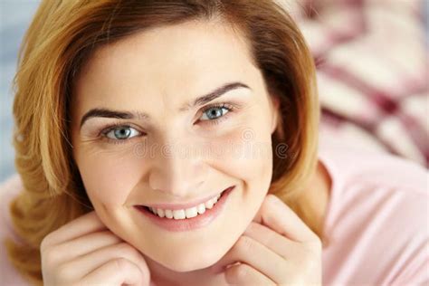 Portrait Of A Young Attractive Smiling Woman Stock Image Image Of