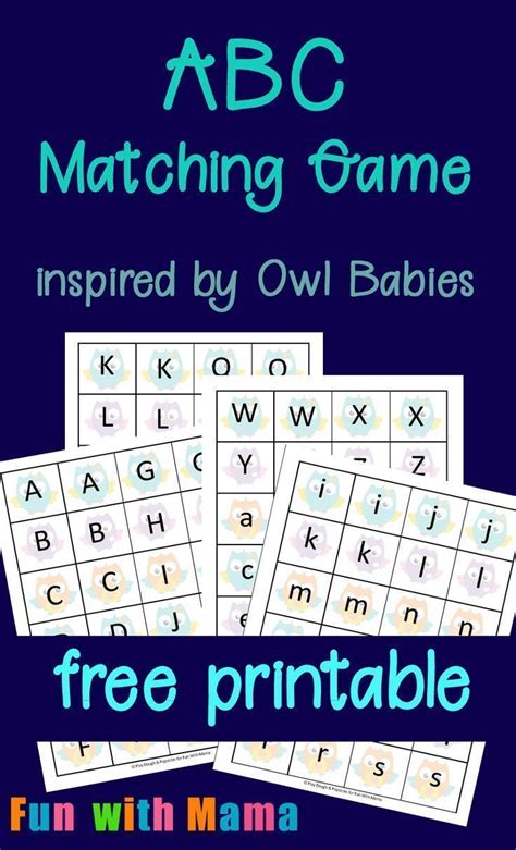 Free alphabet printables for learning your abcs and numbers. Free Printable Baby Owl Alphabet Matching Game in 2020 ...
