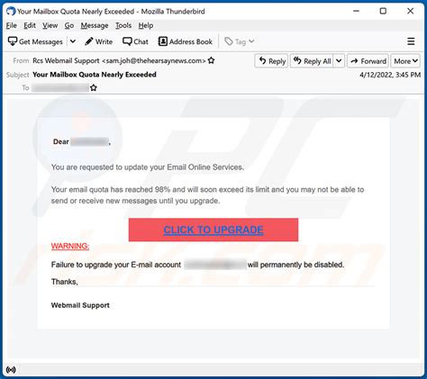 Fraude Por Email Upgrade Account Passos De Remoção E Recuperação