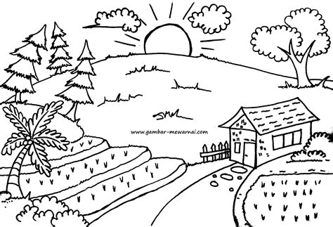 Mewarnai Pemandangan Alam