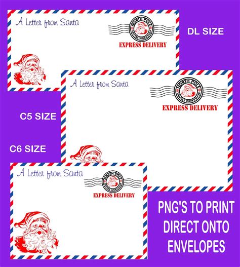 Now while santa and his deer are super. Letter from Santa Envelope printable set 3 READ DESCRIPTION - DL /C6/C5 Transparent PNG and JPEG ...