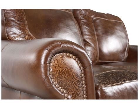 Paisley Leather 72 Loveseat In Dark Oak Mathis Brothers Furniture